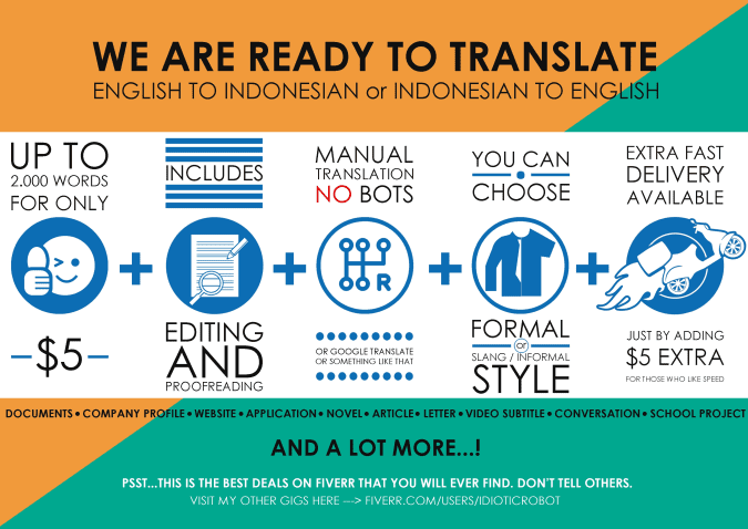 Translate 1,750 Words English To Indonesian Or Vice Versa