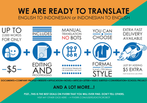 Translate 1,750 Words English To Indonesian Or Vice Versa